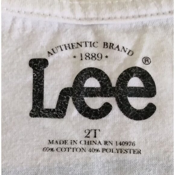 Lee Toddler Boys Size 2T T-Shirt Bulldog Graphic White Blue Stripes Tee - Picture 5 of 5